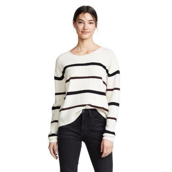 Frame Slouchy Striped Crew Neck Sweater